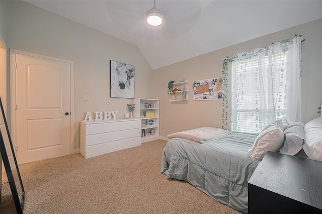 11918 Forest Moon Dr, Cypress, TX 77433 - carpeted bedroom featuring lofted ceiling, ceiling fan, and baseboards