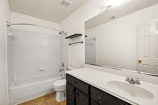 19627 Lighthouse Scene Ln, Cypress, TX 77433 - full bathroom with vanity, toilet,  shower combination, and visible vents