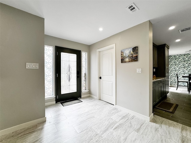 6803 Las Brisas Dr, Houston, TX 77083 - entrance foyer with recessed lighting, baseboards, and visible vents
