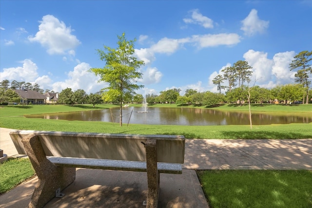 25702 Serene Spring Ln, Spring, TX 77373 - view of community featuring a water view and a yard