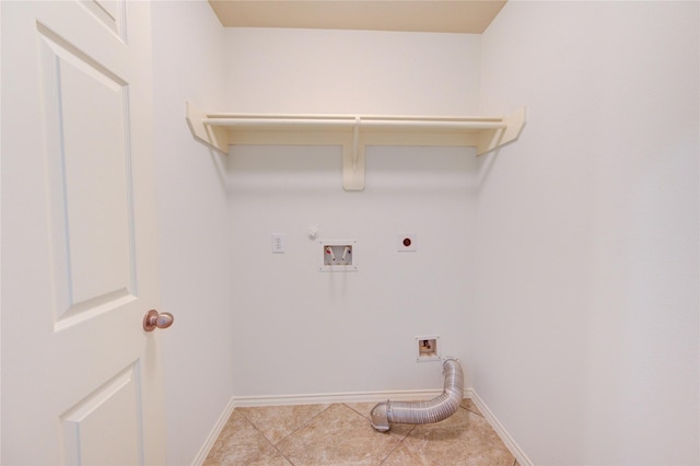 laundry room with baseboards, hookup for an electric dryer, laundry area, and hookup for a washing machine