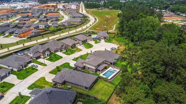 drone / aerial view with a residential view
