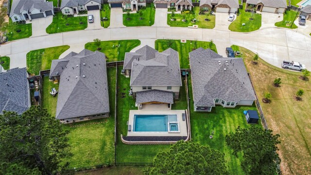 drone / aerial view featuring a residential view
