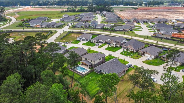 bird's eye view with a residential view