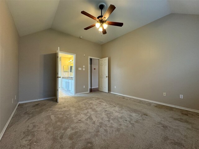 16407 Thyme Green Ln, Cypress, TX 77433 - unfurnished bedroom featuring vaulted ceiling, carpet, and baseboards
