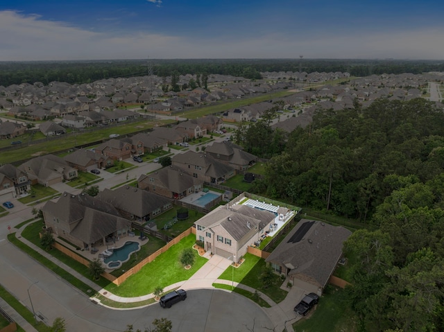 bird's eye view with a residential view