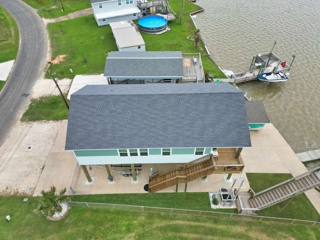 517 Private Road 675, Sargent, TX 77414 - aerial view featuring a water view