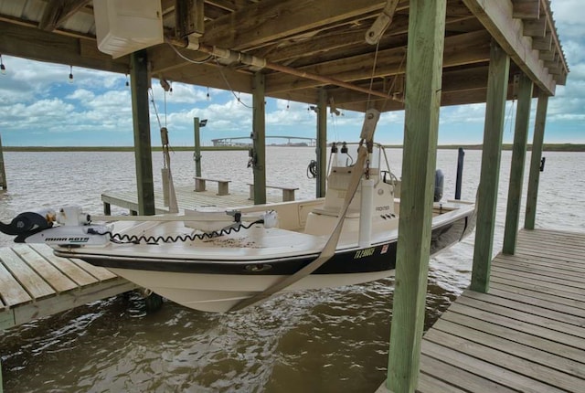 517 Private Road 675, Sargent, TX 77414 - view of dock featuring a water view and boat lift