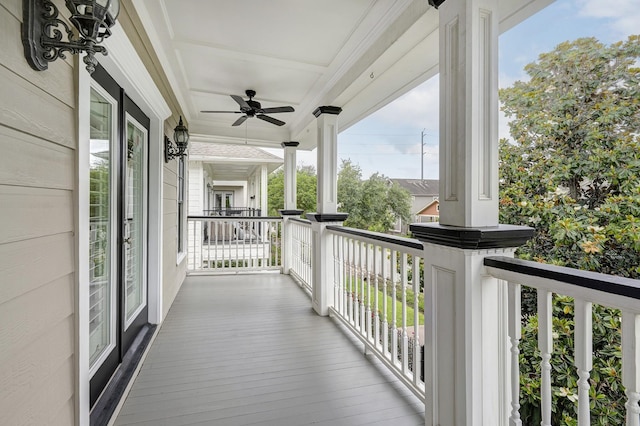 806 Waverly St, Houston, TX 77007 - balcony with ceiling fan and a porch