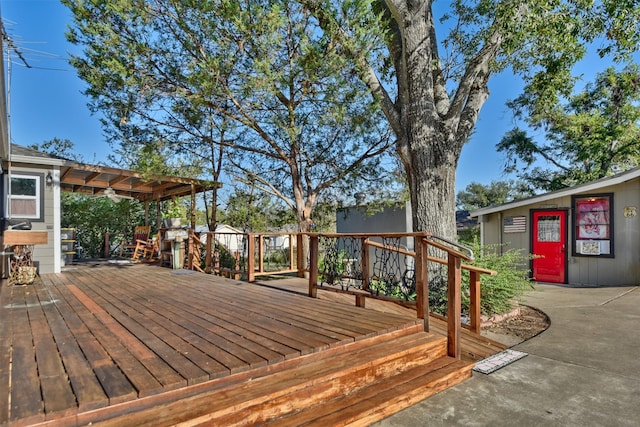 deck with a pergola
