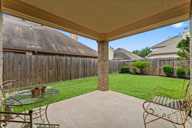 5211 Bur Oak Dr, Pasadena, TX 77505 - view of patio with a fenced backyard