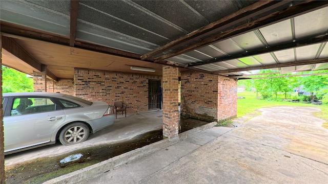 view of garage