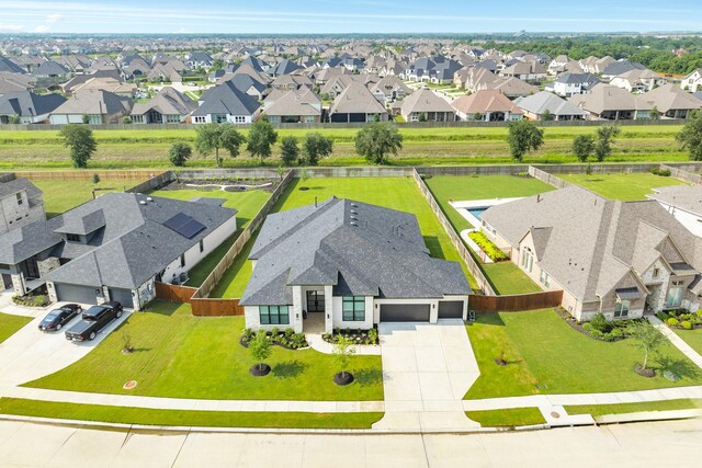 aerial view featuring a residential view