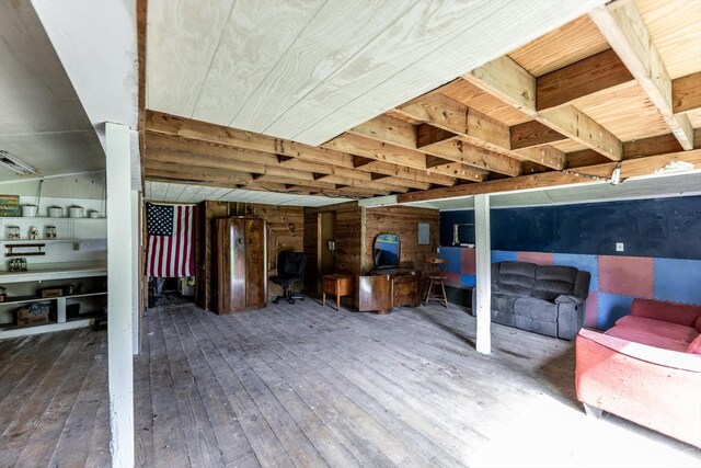 interior space with hardwood / wood-style floors