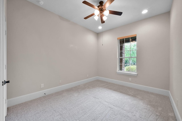 73 La Jolla Cir, Montgomery, TX 77356 - empty room with baseboards, a ceiling fan, carpet, and recessed lighting