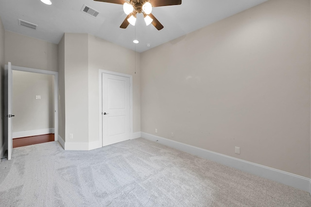73 La Jolla Cir, Montgomery, TX 77356 - unfurnished bedroom with carpet flooring, a ceiling fan, baseboards, and visible vents