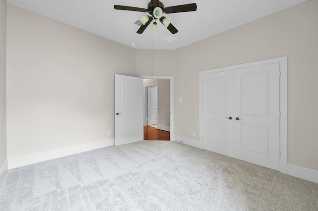 73 La Jolla Cir, Montgomery, TX 77356 - unfurnished bedroom featuring carpet floors, baseboards, a closet, and ceiling fan