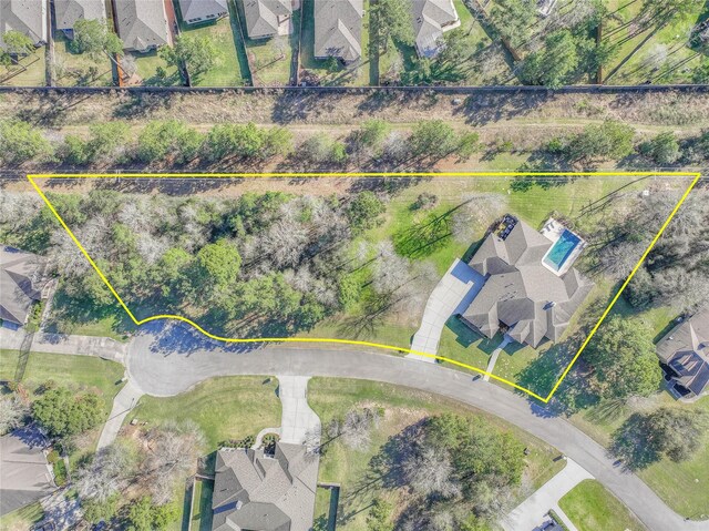 drone / aerial view featuring a residential view