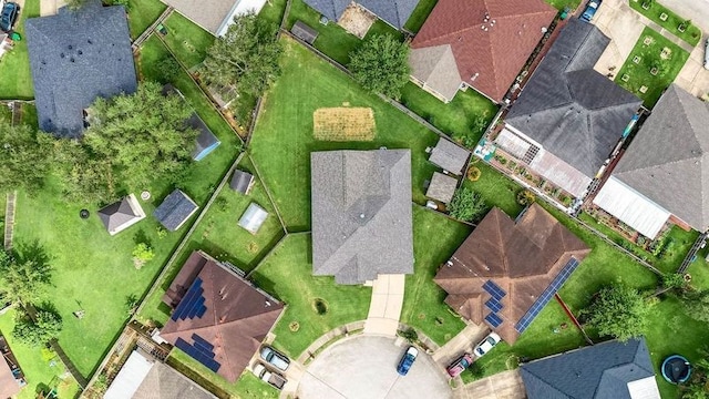 bird's eye view with a residential view