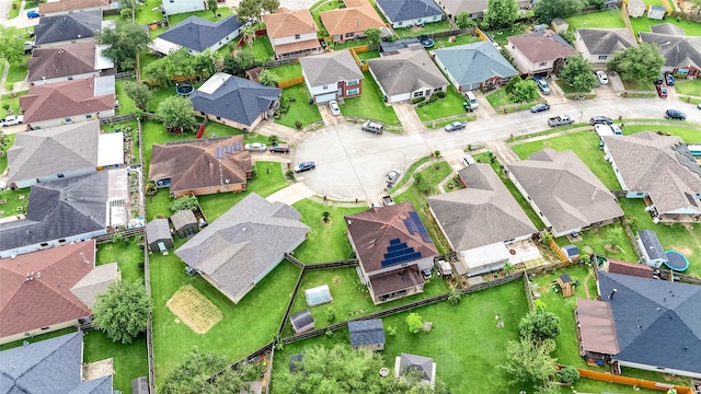 bird's eye view with a residential view