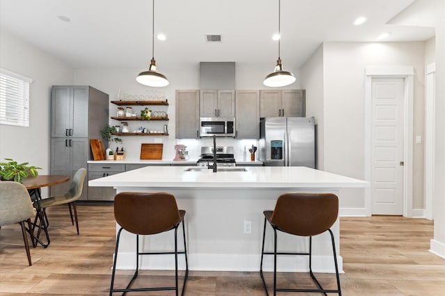 kitchen with visible vents, a sink, appliances with stainless steel finishes, and light countertops