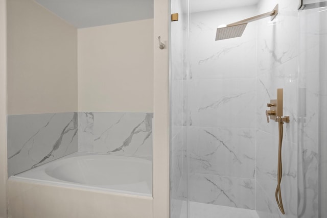 14206 Barker Bayou Ct, Cypress, TX 77429 - full bathroom with a marble finish shower and a bath