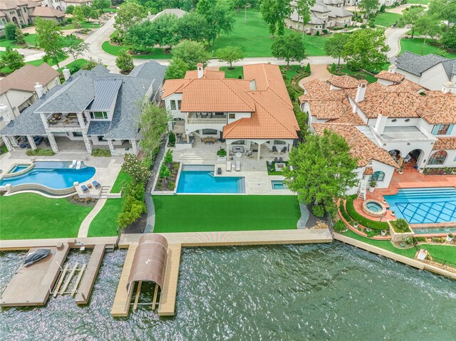 drone / aerial view with a residential view
