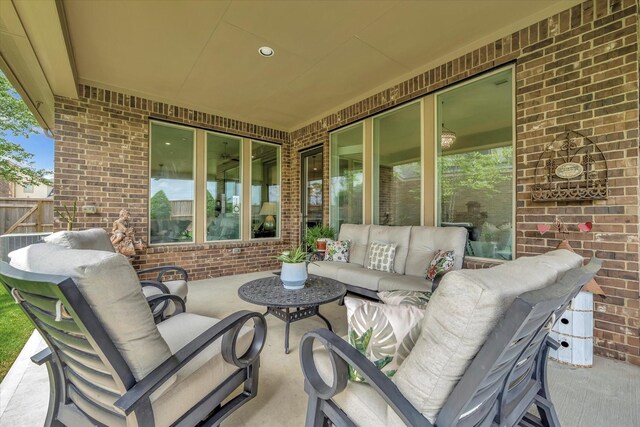 view of patio featuring outdoor lounge area