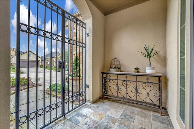 interior space with a gate