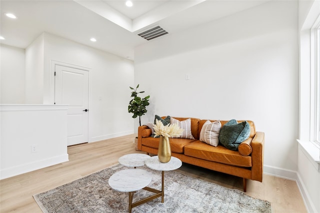 4305 Stassen St, Houston, TX 77051 - living area with recessed lighting, baseboards, visible vents, and light wood finished floors