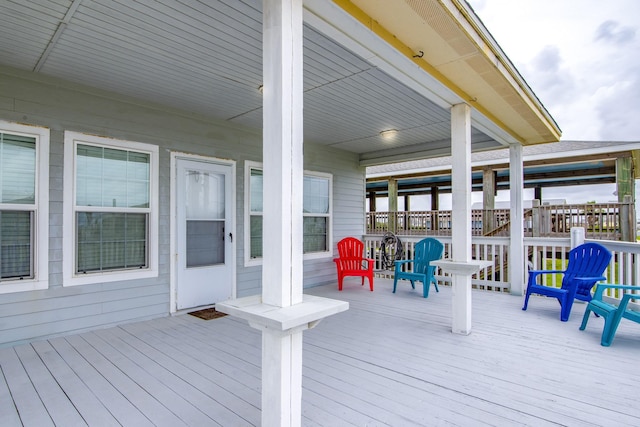 143 Ocean View Dr, Crystal Beach, TX 77650 - view of wooden deck