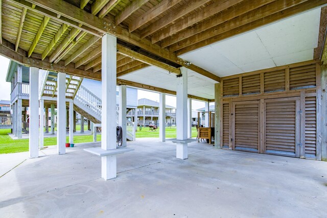 view of patio featuring stairs