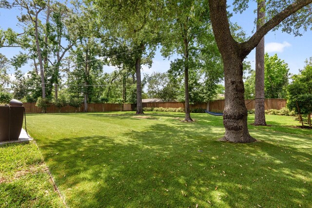 view of yard featuring a fenced backyard