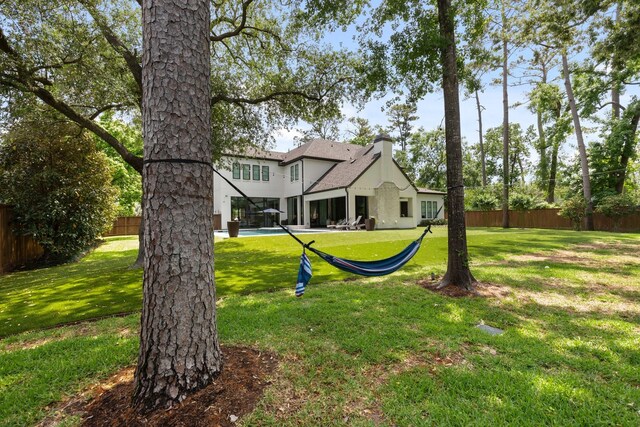 view of yard featuring fence