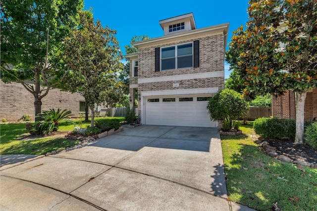1267 Sopris Dr, Houston, TX 77077 - traditional home with brick siding, concrete driveway, and an attached garage
