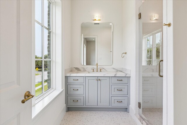4230 Whitman St, Houston, TX 77027 - full bath featuring a stall shower, vanity, and baseboards