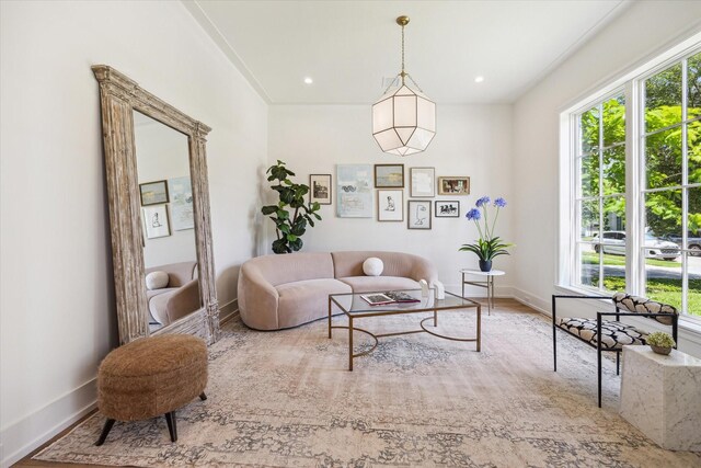 4230 Whitman St, Houston, TX 77027 - living area featuring plenty of natural light, baseboards, wood finished floors, and recessed lighting