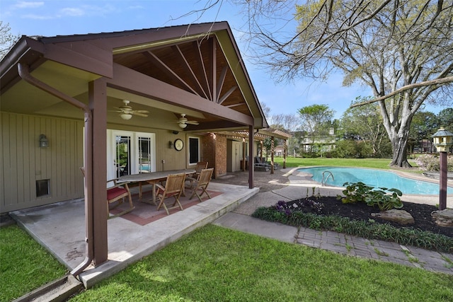 2711 N Saddlebrook Ln, Katy, TX 77494 - exterior space featuring a ceiling fan and an outdoor pool