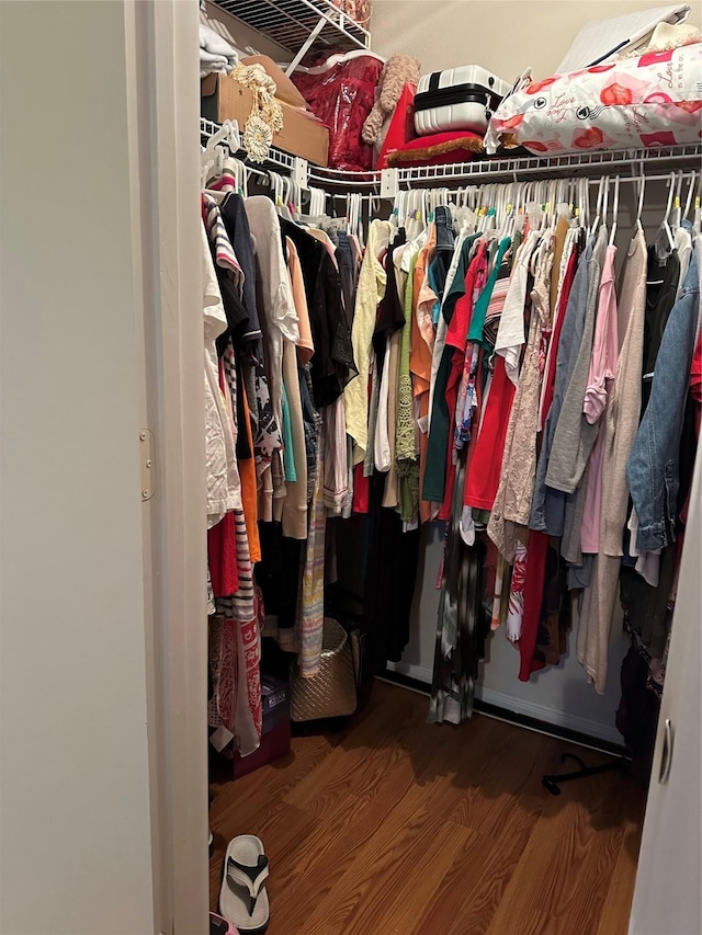 4060 Dubuque Pkwy, Rosharon, TX 77583 - spacious closet featuring wood finished floors