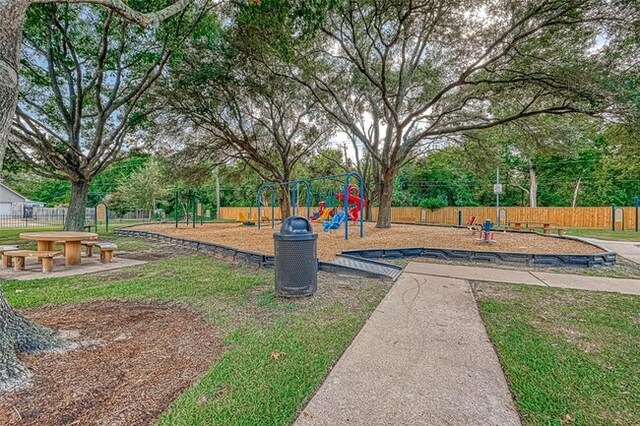 surrounding community with fence and playground community