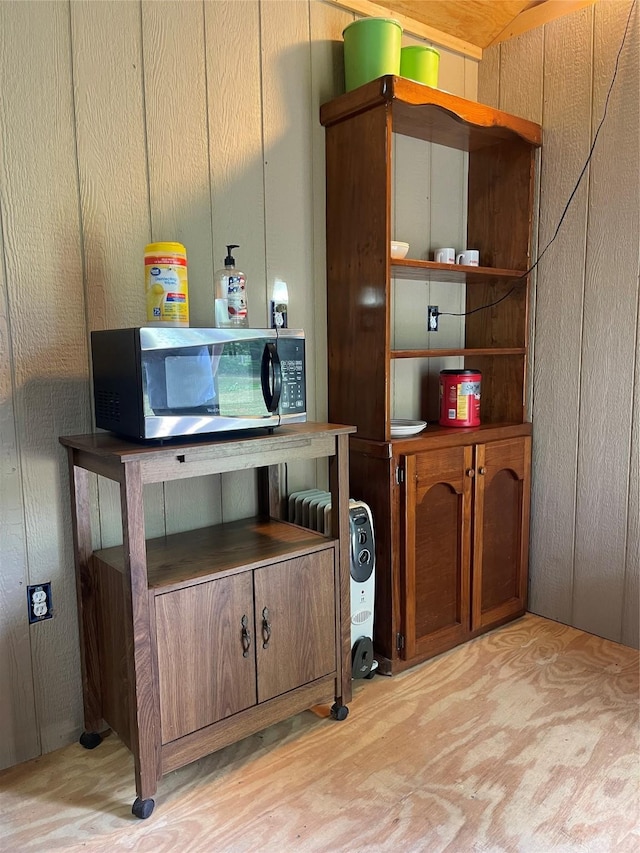 room details featuring stainless steel microwave