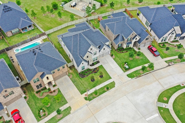 aerial view featuring a residential view