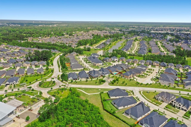 drone / aerial view with a residential view