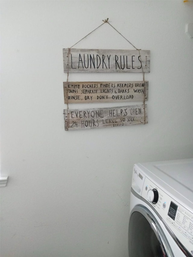 washroom featuring laundry area