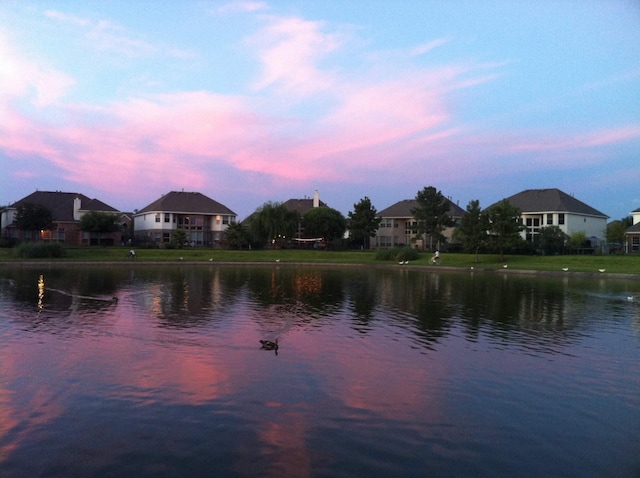 property view of water featuring a residential view