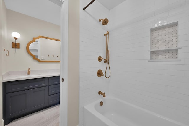 full bath with vanity and shower / tub combination
