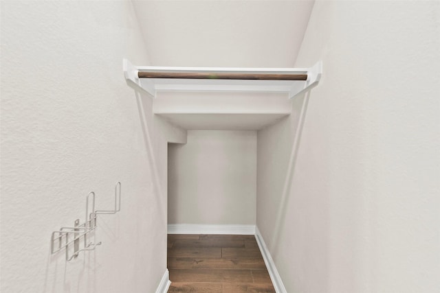 spacious closet with wood finished floors