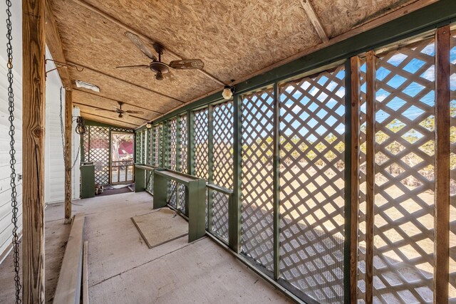 view of patio with ceiling fan