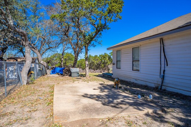 view of yard with a patio area and fence