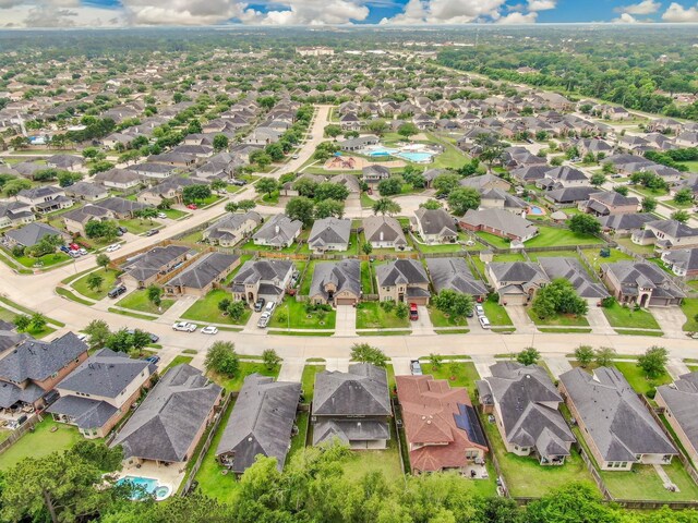 aerial view with a residential view